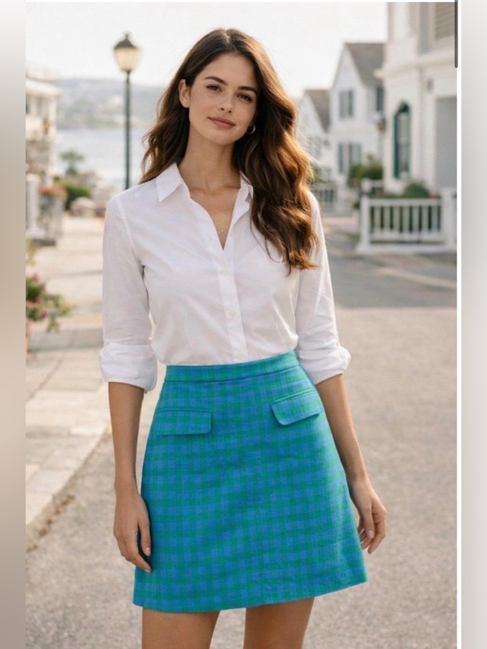J.CREW CHECKERED PATTERN MINI SKIRT